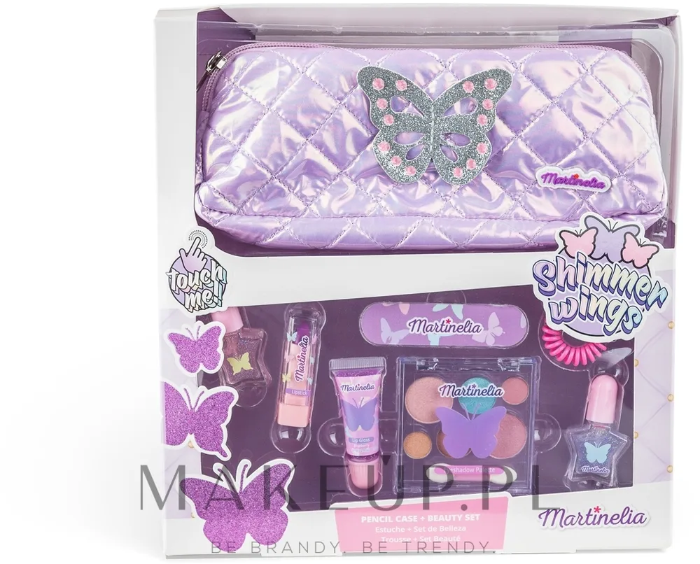 Набор детский Martinelia Shimmer Wings Pencil Case & Beauty 2 лака пилка помада тени и резинка в пенале