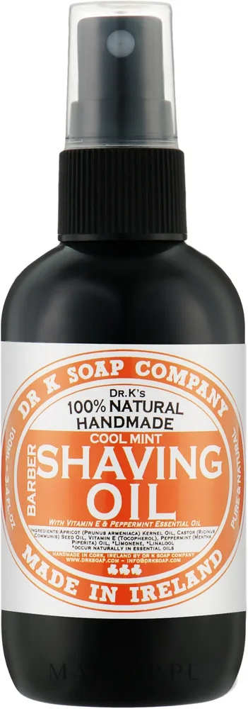 Масло для бритья Dr K Soap Company Shaving Oil Cool Mint, лёгкая формула, мятный запах, 100 мл