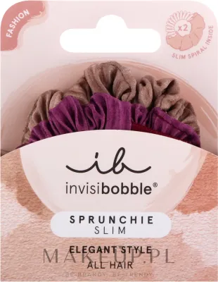 Резинка-браслет для волос Invisibobble Sprunchie Slim The Snuggle is Real сатиновая, со спиралью внутри, 2 шт