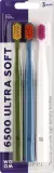 Зубные щётки Woom 6500 Ultra Soft ультрамягкие, 6500 щетинок, зелёная, синяя, белая, 3 шт — фото 1