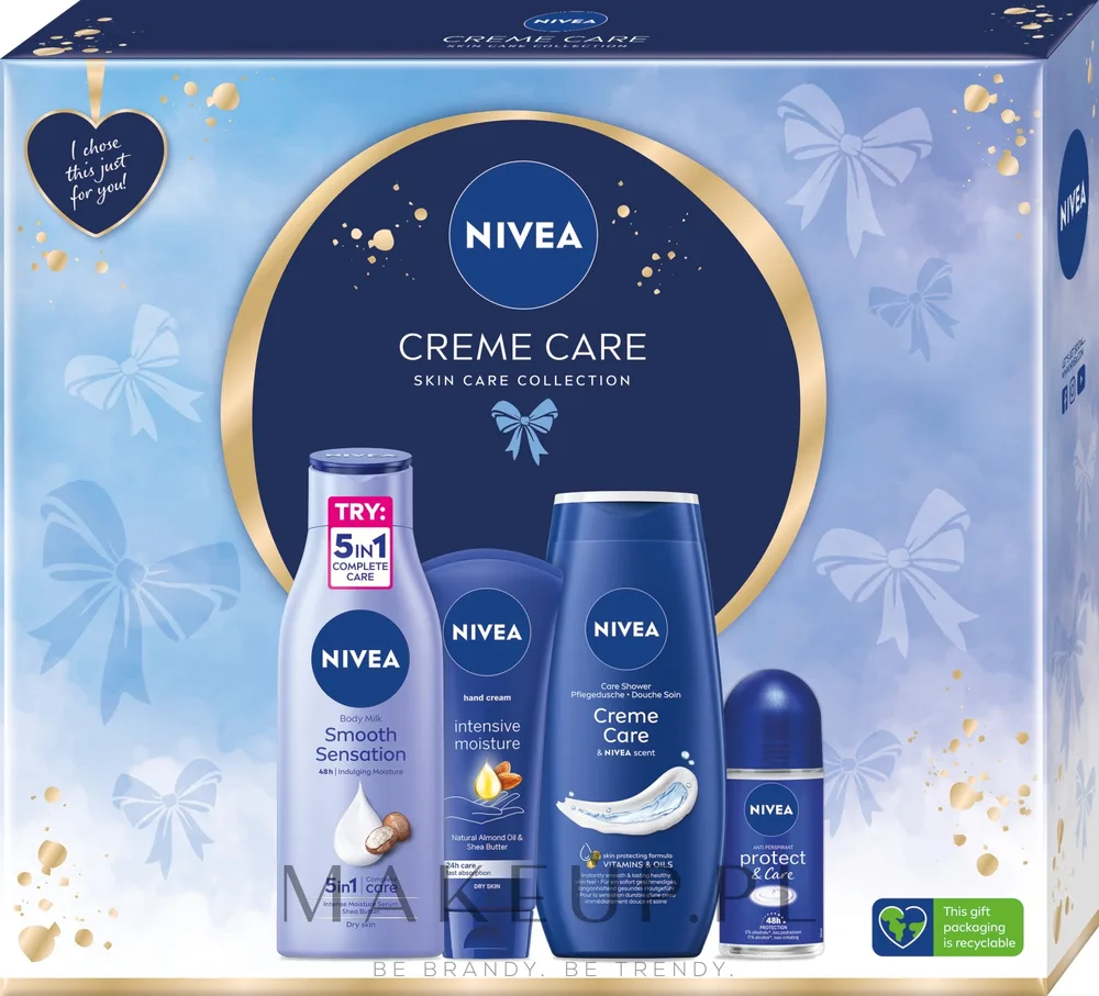 Набор NIVEA Creme Care крем для рук гель для душа антиперспирант и молочко для тела 100+250+250 мл