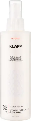 Спрей для тела Klapp Sun Protection Invisible Face and Body Glow SPF 30 с сиянием 200 мл