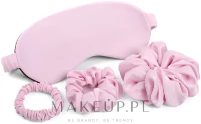 Подарочный набор MAKEUP Sensual: маска для сна и резинки для волос трёх размеров, искусственный шёлк, розовый, 1 шт