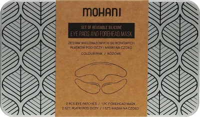 Набор патчей под глаза и маски на лоб Mohani Eye Pads and Forehead Mask силиконовые многоразовые, розовые
