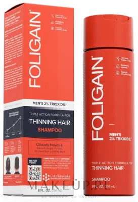 Шампунь Foligain Triple Action против выпадения волос для мужчин, с комплексом Trioxidil, 236 мл