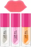 Набор масел для губ Makeup Revolution Kiss & Go Glaze мед персик и арбуз 3x4.5 мл — фото 2