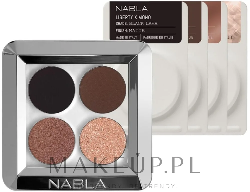 Палетка теней для век Nabla Liberty X Quad Kit Eyeshadow Palette, оттенок Hot Gaze