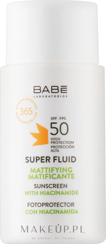 Солнцезащитный флюид Babe Laboratorios Super Fluid SPF 50 матирующий, с ниацинамидом, 50 мл