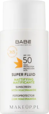 Солнцезащитный флюид Babe Laboratorios Super Fluid SPF 50 матирующий, с ниацинамидом, 50 мл