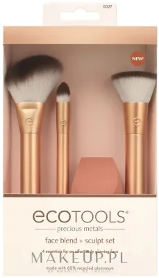 Набор кистей и спонжа для макияжа EcoTools Precious Metals Face Blend + Sculpt Set