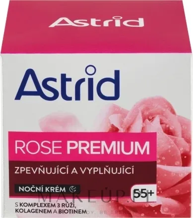 Крем для лица Astrid Rose Premium ночной с розами для зрелой кожи 55+ 50 мл