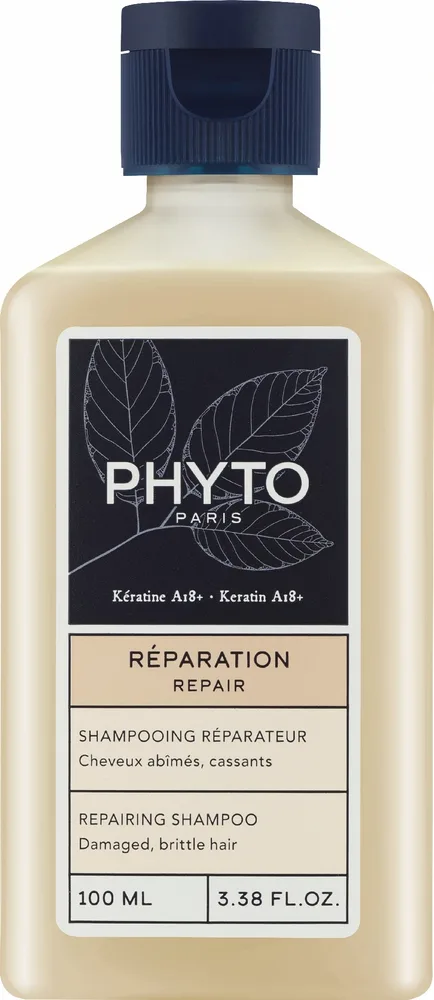 Восстанавливающий шампунь Phyto Keratin A18+ для повреждённых и ломких волос, без сульфатов, 100 мл