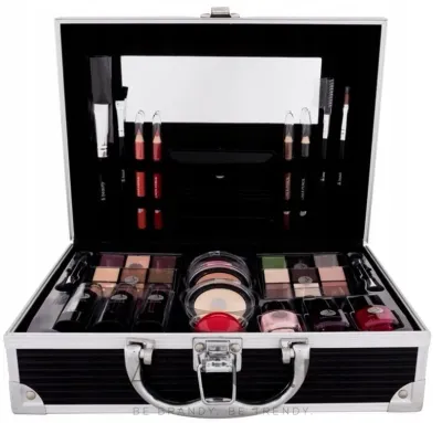Cosmetic 2K All About Beauty Train Case Black кейс для косметики с набором для макияжа, чёрный, бьюти-кейс с тенями, помадами и кистями