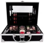 Cosmetic 2K All About Beauty Train Case Black кейс для косметики с набором для макияжа, чёрный, бьюти-кейс с тенями, помадами и кистями — фото 1