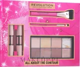 Набор для контуринга Makeup Revolution All About The Contour Gift Set стики, палетка и две кисти, 5 продуктов — фото 1