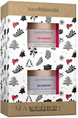 Bare Minerals BareMinerals Superfruit Mask Set (f/mask/30 г + f/mask/30 г) - Набор масок для лица BareMinerals Superfruit клюквенная отшелушивающая и черничная питательная 2 x 30 г