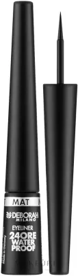 Подводка для глаз Deborah 24ore Waterproof Mat Eyeliner, водостойкая, матовая, с тонкой кисточкой, 2,9 г