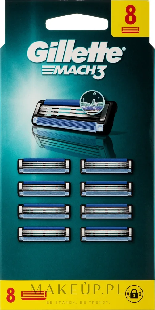 Сменные кассеты для бритвы Gillette Mach3, три лезвия из нержавеющей стали, 8 шт