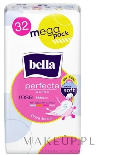 Прокладки гигиенические Bella Perfecta Ultra Rose тонкие, с крылышками, 32 шт