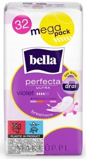 Прокладки гигиенические Bella Perfecta Ultra Violet, с увеличенными крылышками, 32 шт