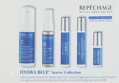 Набор для лица Repechage Hydra Blue Starter пенка спрей сыворотка крем и крем для век с водорослями