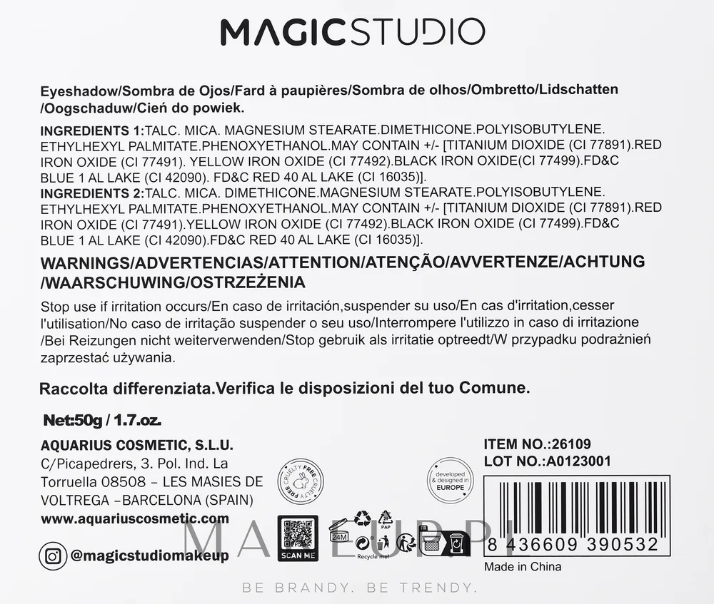 Палетка теней для век Magic Studio Beauty Colors Eyeshadows Palette Set 42 оттенка