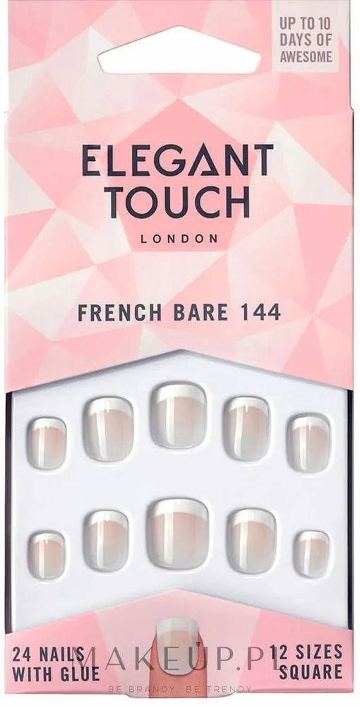 Накладные ногти Elegant Touch Natural French Bare 144 френч, 24 шт