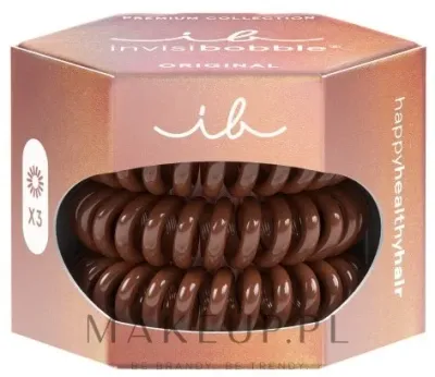 Резинка для волос Invisibobble Original Premium Pretzel Brown спиральная, коричневая, 3 шт