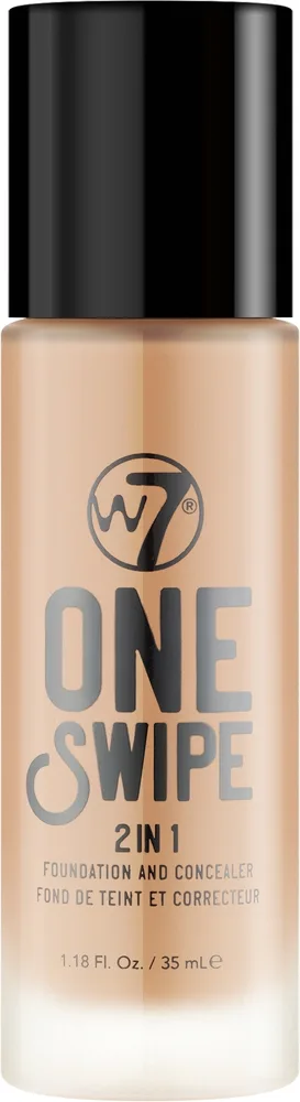 Корректор для лица W7 One Swipe 2 in 1 Foundation And Concealer тональное средство 2 в 1, средняя плотность покрытия, 35 мл, оттенок Fresh Beige