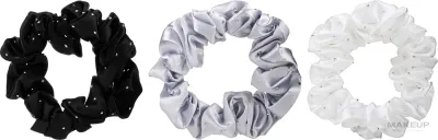 Набор шёлковых резинок для волос W7 Cosmetics Silky Knots Diamante Silver из тутового шёлка, 3 шт
