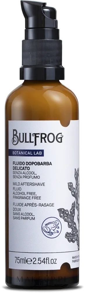 Флюид после бритья Bullfrog Botanical Lab Mild Aftershave Fluid увлажняющий, успокаивающий, 75 мл