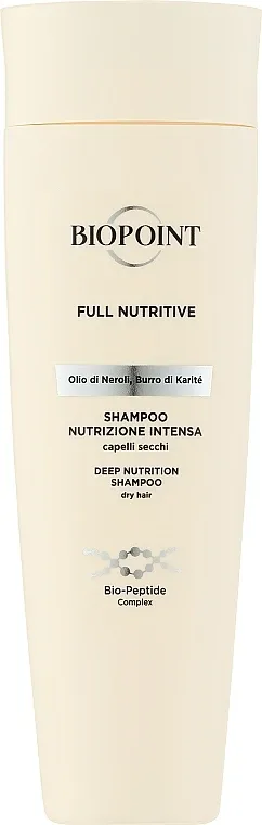 Питательный шампунь Biopoint Full Nutritive для сухих волос, с маслом камелии и маслом ши, 200 мл