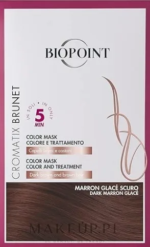 Маска для волос Biopoint Cromatix Color Mask оттеночная, для окрашенных и мелированных волос, 30 мл, оттенок Dark Marron Glace