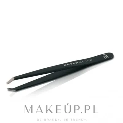 Пинцет для бровей Beter Elite Varnished Crab Point Tweezers прямой, чёрный, 1 шт