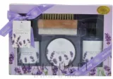 Набор Aurora Lavender Fields гель для душа 150 мл жидкое мыло 150 мл скраб для тела 50 мл и щетка для тела — фото 1
