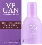 Сыворотка для лица Vegan By Happy Skin Plum + Bio-Retinol Night с бакучиолом гиалуроновой кислотой и экстрактом сливы для зрелой кожи 30 мл — фото 2