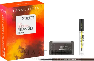 Набор для бровей Catrice The Essential Brow Set средний пудра карандаш и фиксирующий гель 4 г+1.6 г+4 мл