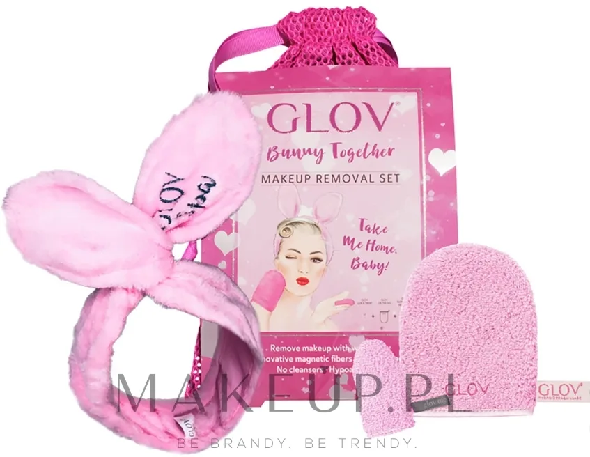 Набор Glov Spa Bunny Together рукавица для снятия макияжа наперсток повязка для волос и косметичка