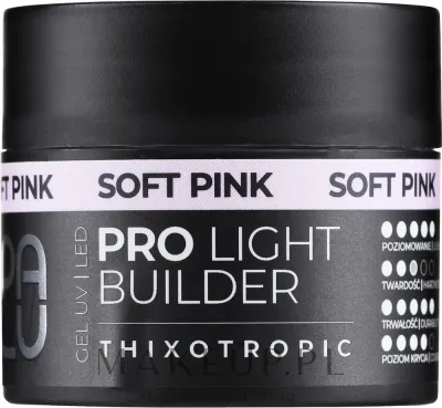 Строительный гель для ногтей Palu Pro Light Builder Soft Pink нежно-розовый, для френча, 12 г