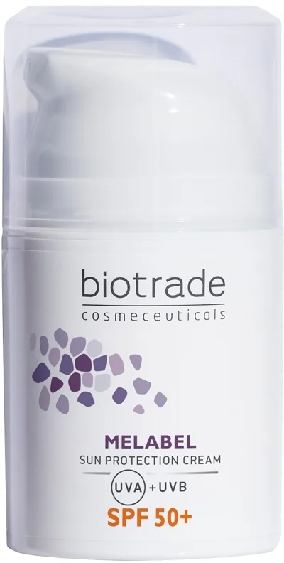 Biotrade Melabel крем для лица солнцезащитный SPF 50+ 50 мл, санскрин с диоксидом титана и оксидом цинка после пилингов