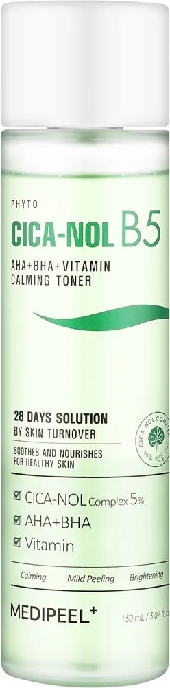 Тоник для лица MEDIPEEL Phyto CICA-Nol B5 AHA BHA Vitamin Calming Toner успокаивающий, с центеллой, 150 мл
