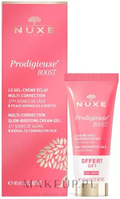 Nuxe Creme Prodigieuse Boost набор гель-крем 40 мл и ночной бальзам 15 мл, подарочный набор для лица мультикорректирующий гель-крем и восстанавливающий ночной бальзам