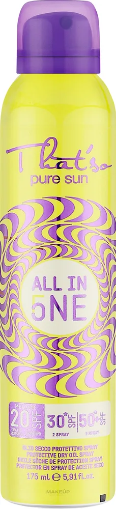 That's So That`so Pure Sun All-In-One SPF 20/30/50+ - Спрей для тела Thats So Pure Sun All-In-One SPF 20 30 50 солнцезащитный 175 мл