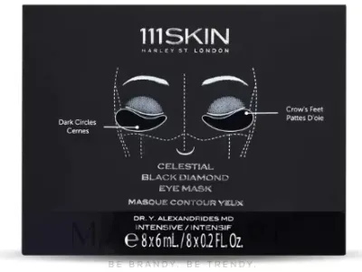 Маски для кожи вокруг глаз 111SKIN Celestial Black Diamond Eye Mask против морщин и обезвоженности, 8×6 мл