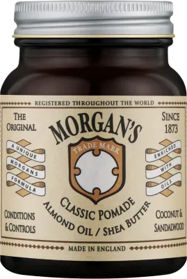 Помада для укладки волос Morgan`s Classic Pomade, с маслами миндаля и ши, средней фиксации, с блеском, 100 г