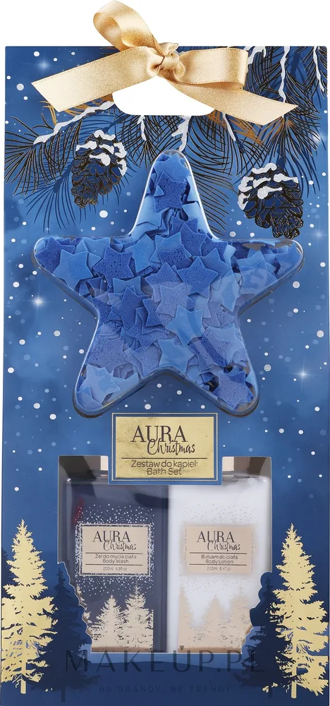 Набор Aura Cosmetics гель для душа 200 мл лосьон для тела 200 мл и мыльные хлопья для ванны 15 г