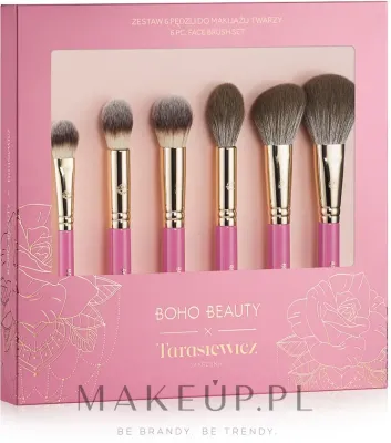 Набор кистей для макияжа лица Boho Beauty Makeup Brush Set с синтетическим и кукурузным ворсом, 6 шт