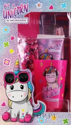 Набор для ухода за полостью рта Naturaverde Be A Unicorn Oral Care Set: зубная щётка, зубная паста 75 мл, стакан и косметичка