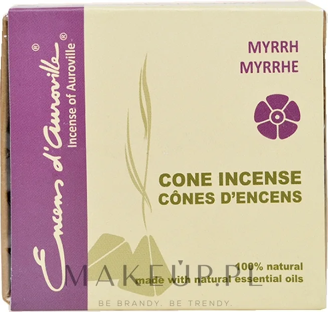 Благовония-конусы Maroma Encens d'Auroville Cone Incense Myrrh «Мирра», 10 шт