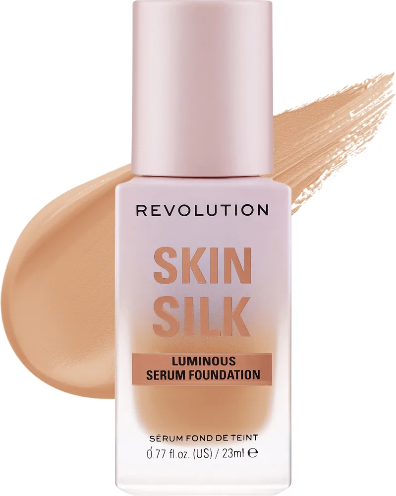 Тональная основа-сыворотка Makeup Revolution Skin Silk Serum сатиновая увлажняющая, 23 мл, оттенок F8
